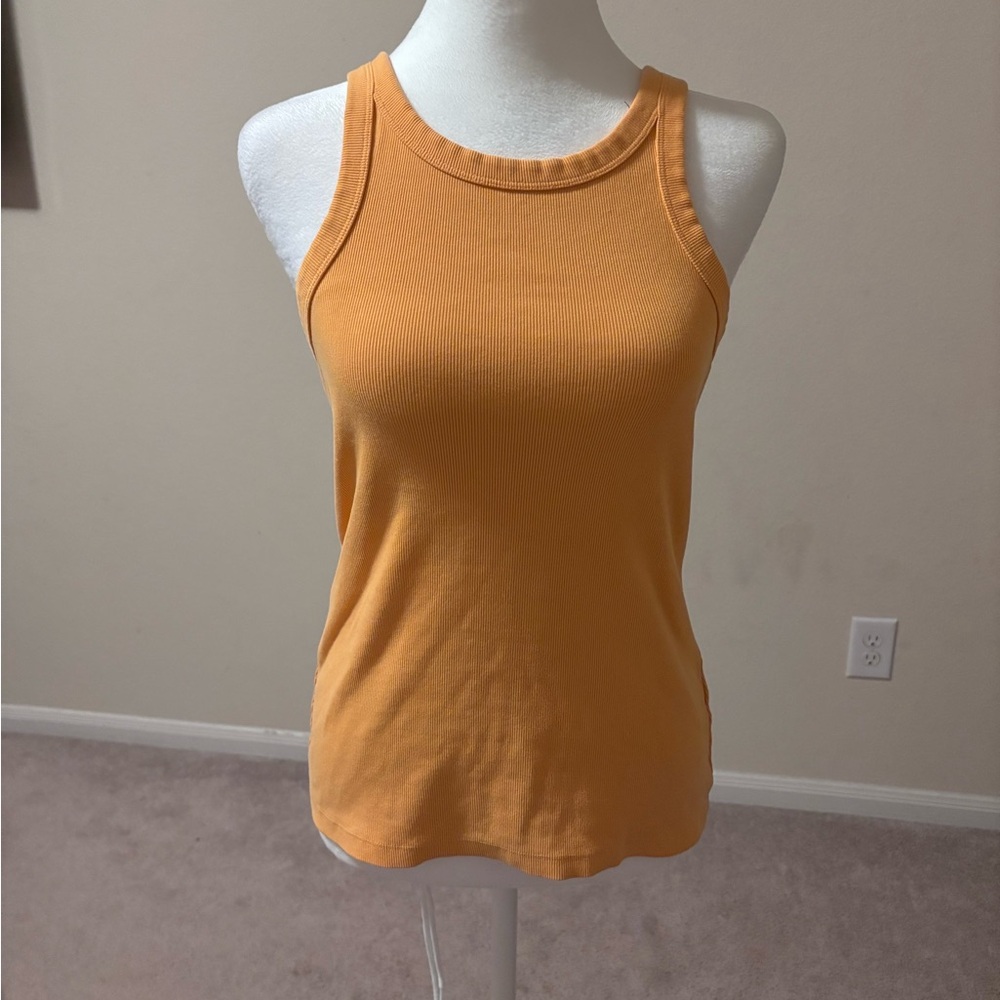 Dear John Orange Fitted Ribbed Tank Top